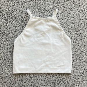 Forever 21 White Sports Bra/Crop Top Size S
